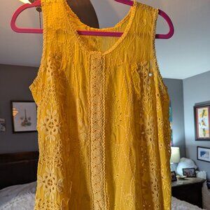 Johnny Was - Top size S - new with tags - - Canary Yellow with embroidery